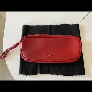 Coach eye/sunglasses leather case, red.